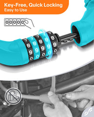 Sportneer lock body shows rugged 6mm manganese steel for strong cut resistance.