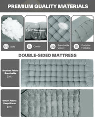 Sportneer cot mattress rolled for compact storage during travel and camping