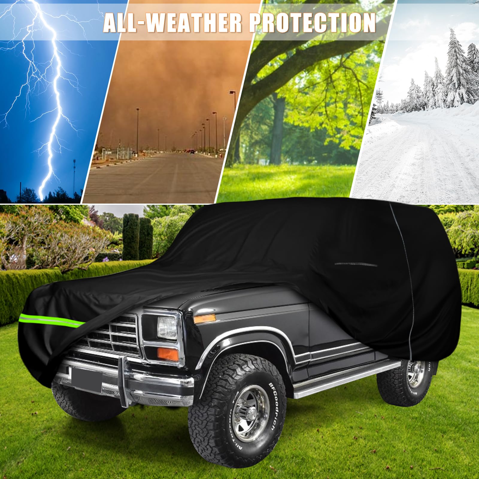 Sportuli Bronco cover six-layer construction shields from sun and rain.