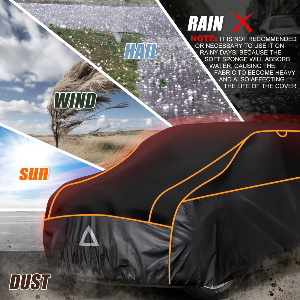 Sportuli coverage over mirrors and windshield demonstrating full hail protection