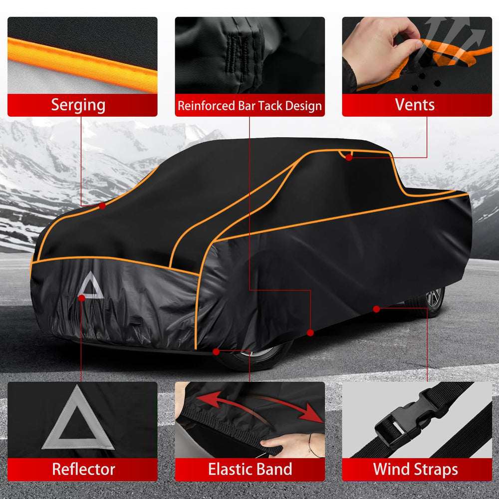 Sportuli hail protector with windproof bands securing the cover