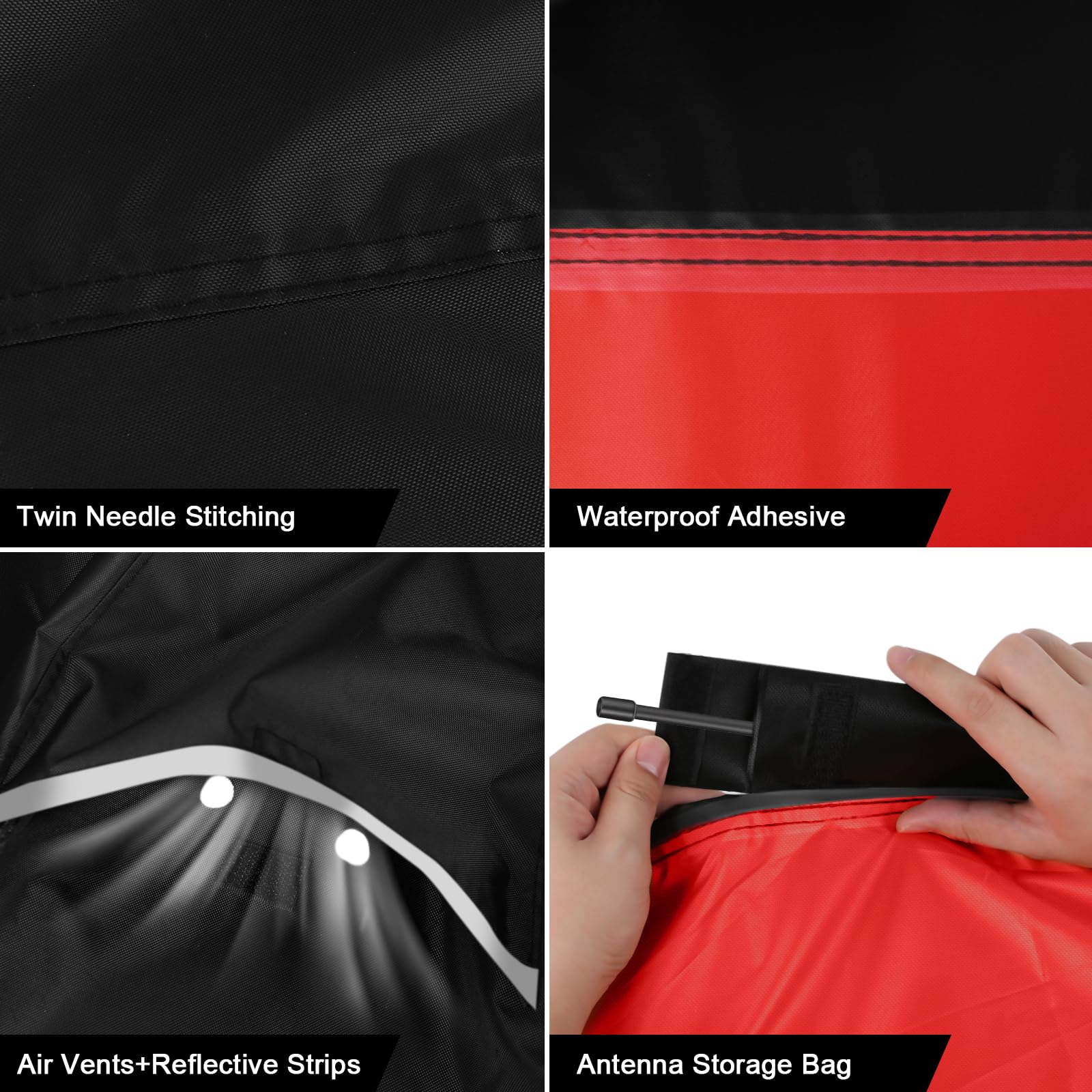 Sportuli windproof buckle keeps the cover secured in strong winds.