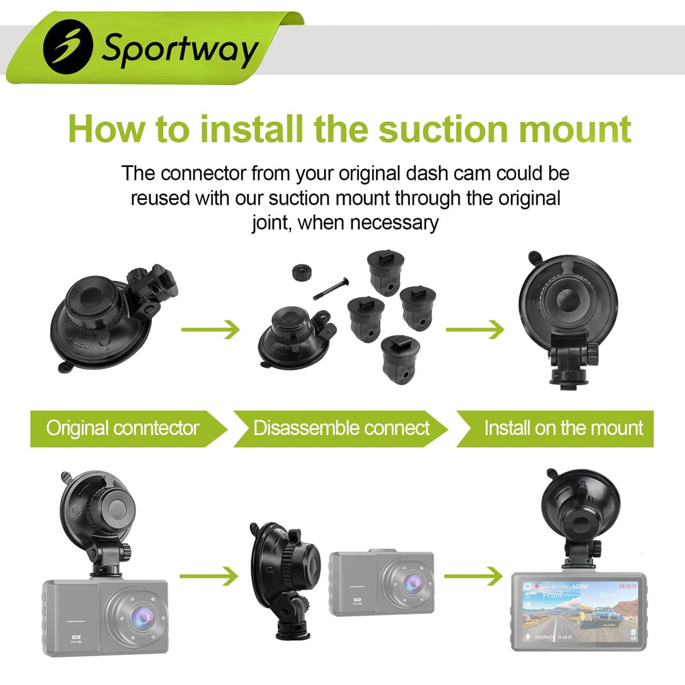 Sportway S504 mounted on windshield showing low profile benefit of unobstructed view