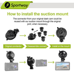 Sportway S504 mounted on windshield showing low profile benefit of unobstructed view
