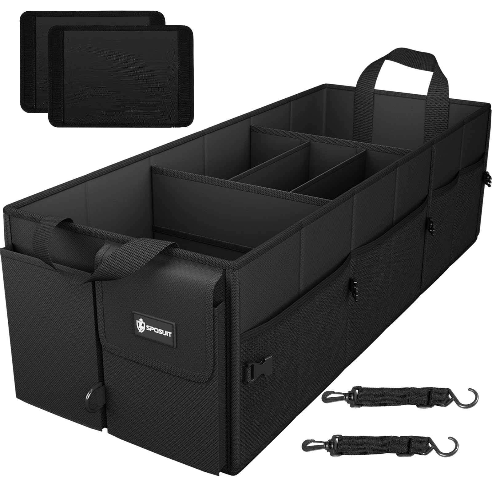 Sposuit Extra Large Trunk Organizer with full-size dimensions keeps car clutter under control