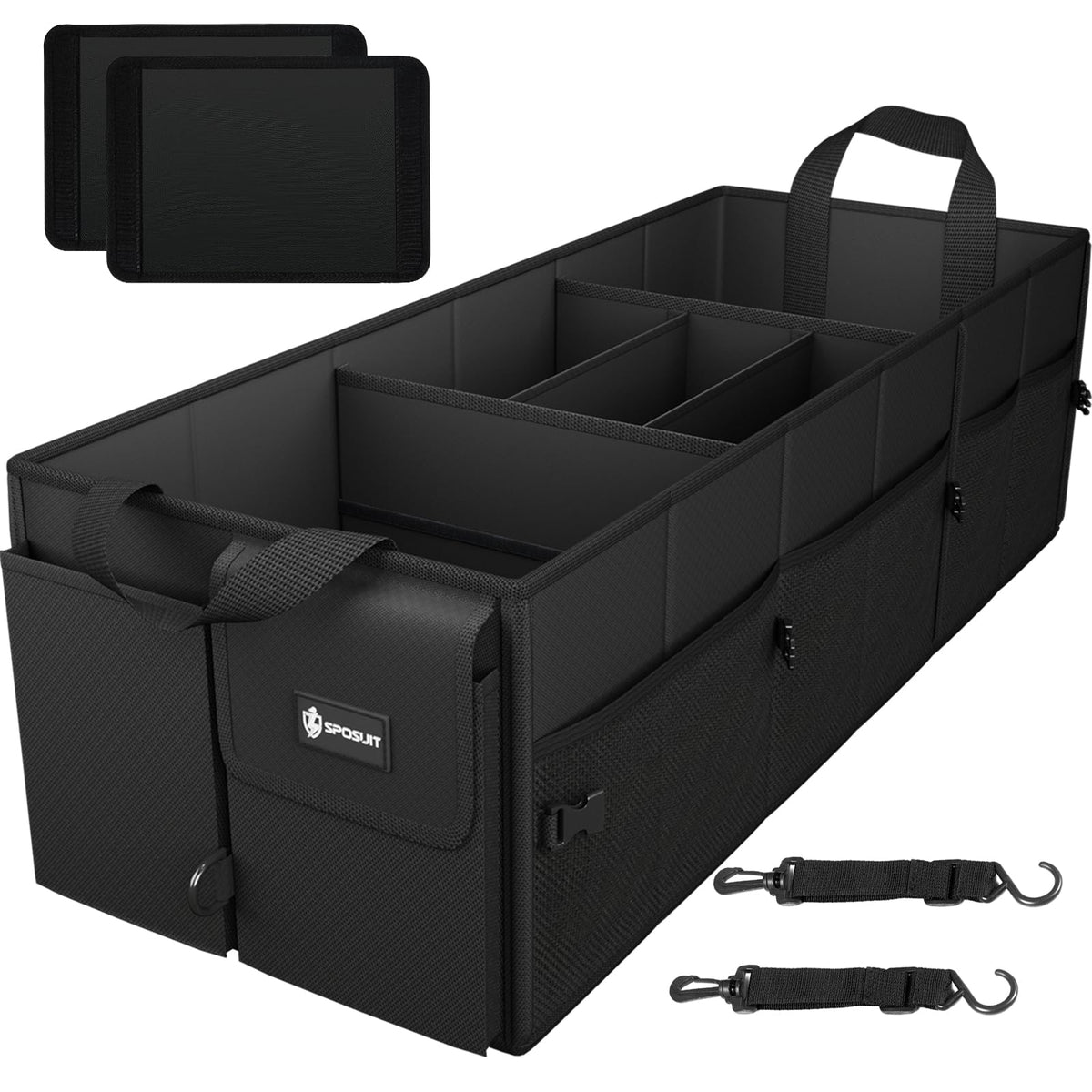 Sposuit Extra Large Trunk Organizer with full-size dimensions keeps car clutter under control