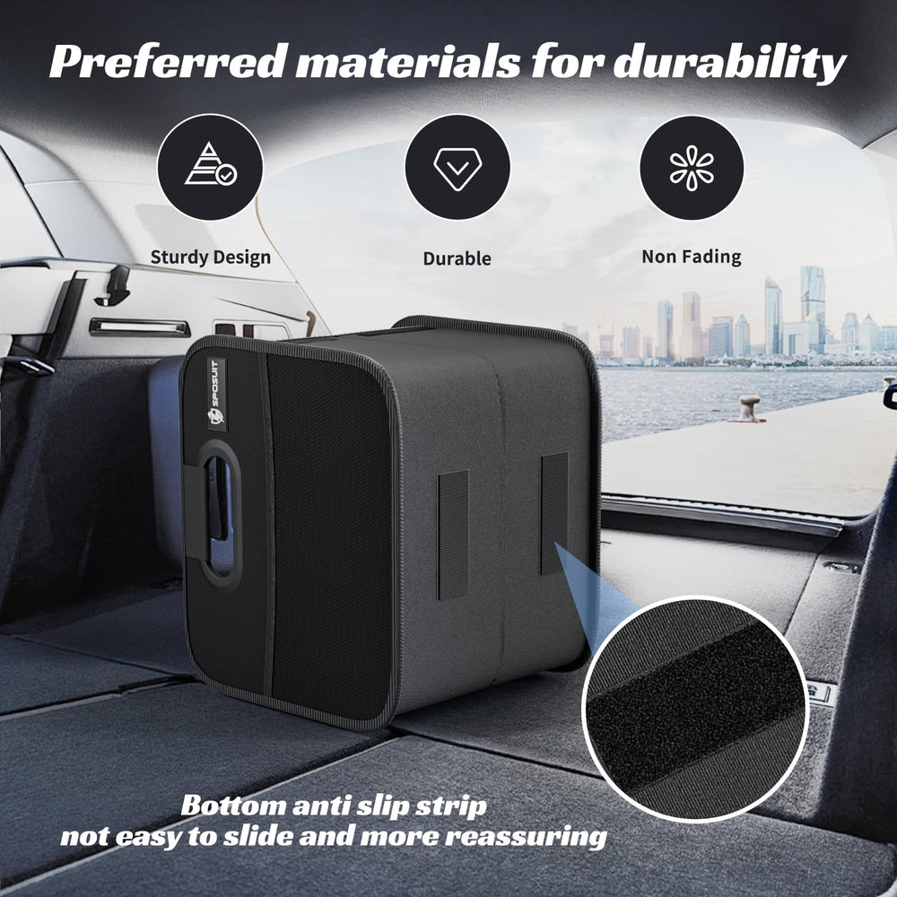 Sposuit SUV trunk storage for groceries keeps items organized during trips.