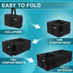 Sposuit trunk organizer adjustable securing straps stabilize contents while traveling