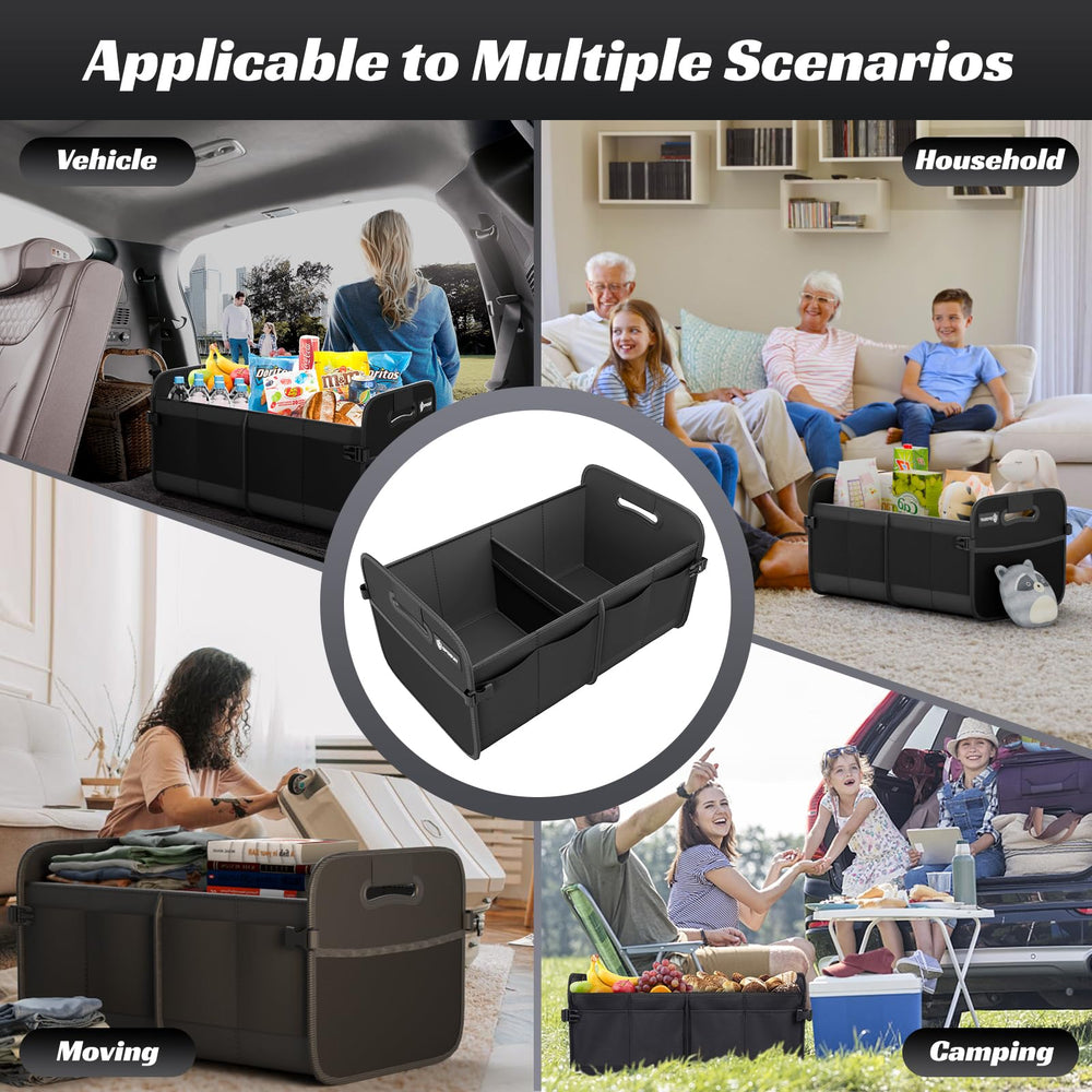 Sposuit trunk organizer adapts to car layouts for groceries, tools, and kids’ gear