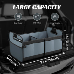 Sposuit Trunk Organizer secured with Velcro to prevent spills.