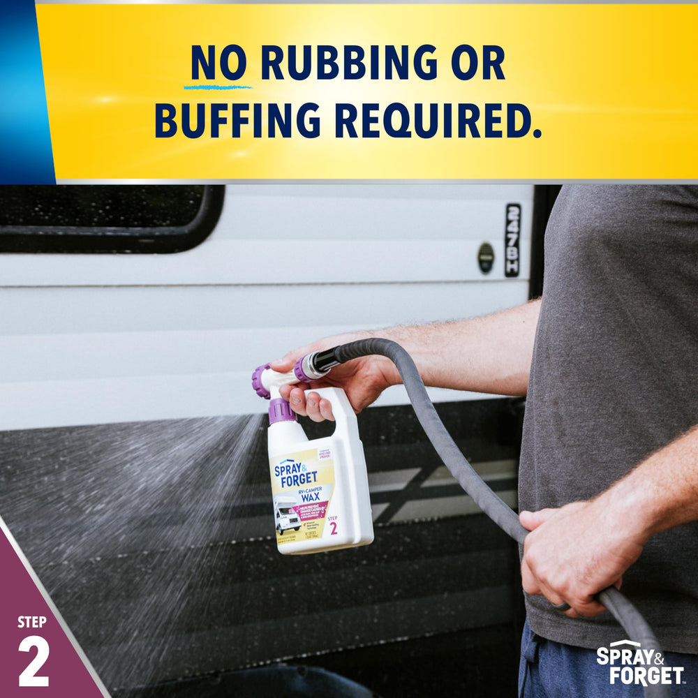 Spray & Forget RV & Camper Wash hose-end adapter attach for simple use
