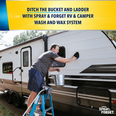 Spray & Forget RV & Camper Wax uses water-beading tech for lasting shine