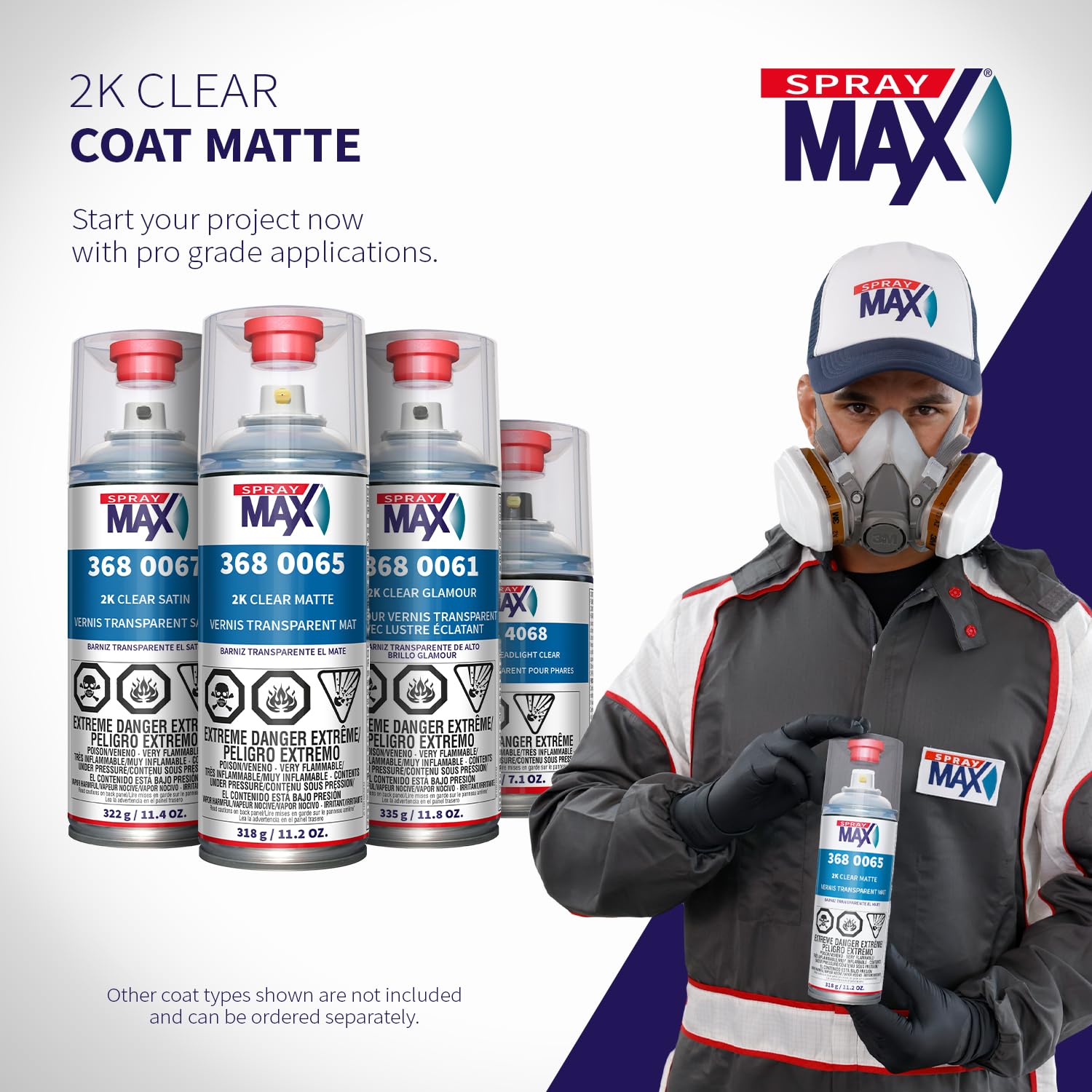 SprayMax 2K Matte Clear Coat dries quickly and cures overnight.