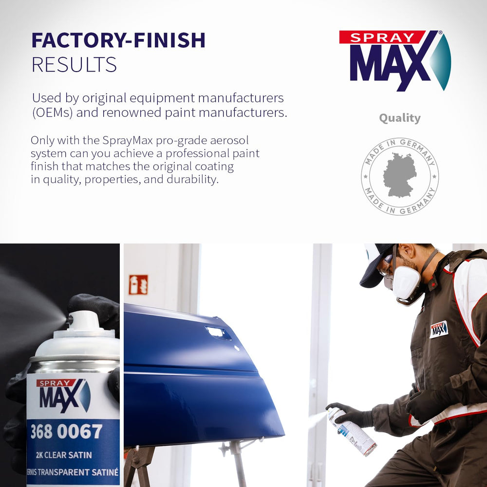 SprayMax 2K Semi Matte Clear Coat automotive application context shows professional results