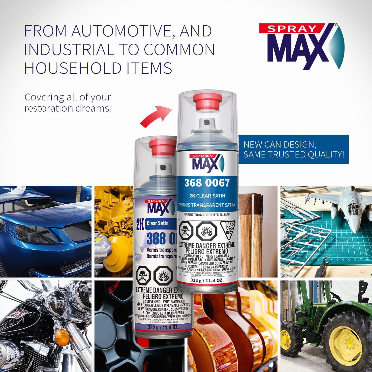 SprayMax 2K Semi Matte Clear Coat metal finish versatility demonstrated
