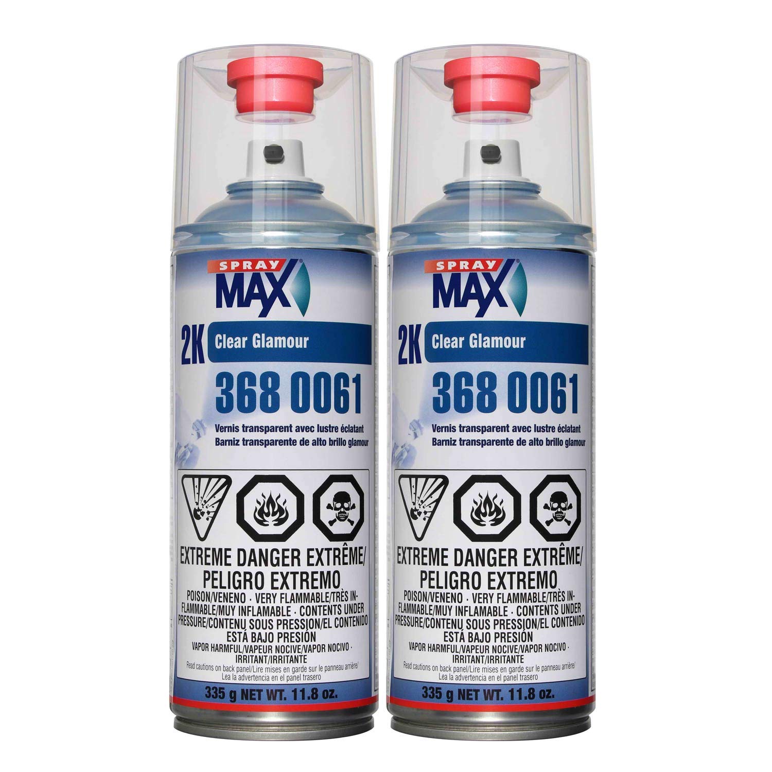 SprayMax USC 2K High Gloss Clearcoat Aerosol 2-Pack delivers durable showroom gloss for automotive finishes
