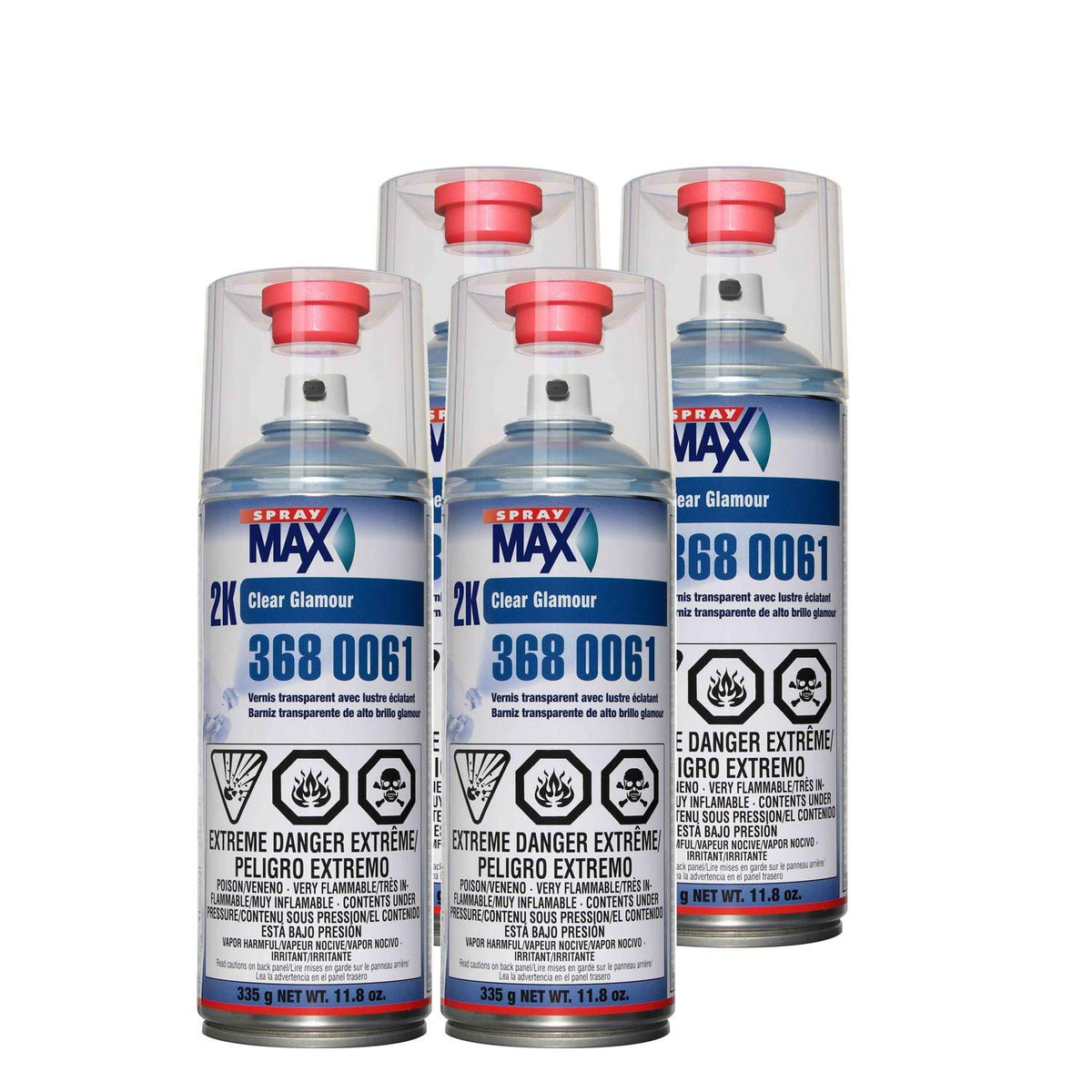 SprayMax USC 2K high gloss clearcoat aerosol 4-pack for showroom-ready car finishes