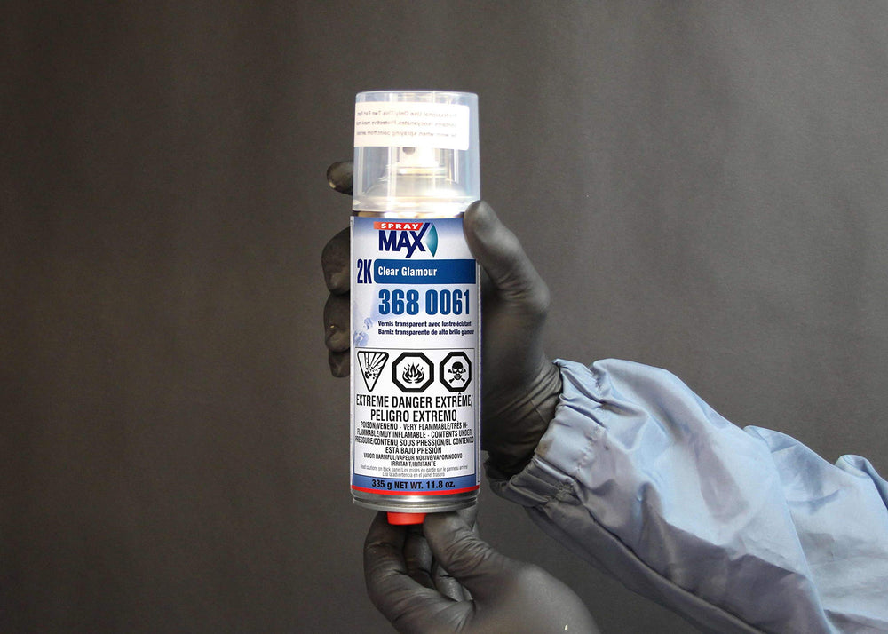 Dust-dry in 20 minutes with SprayMax USC 2K clearcoat aerosol