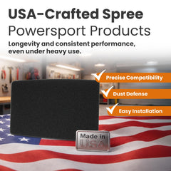 Spree Powersport air filter YFM80 detail close-up shows seal and mounting precision.