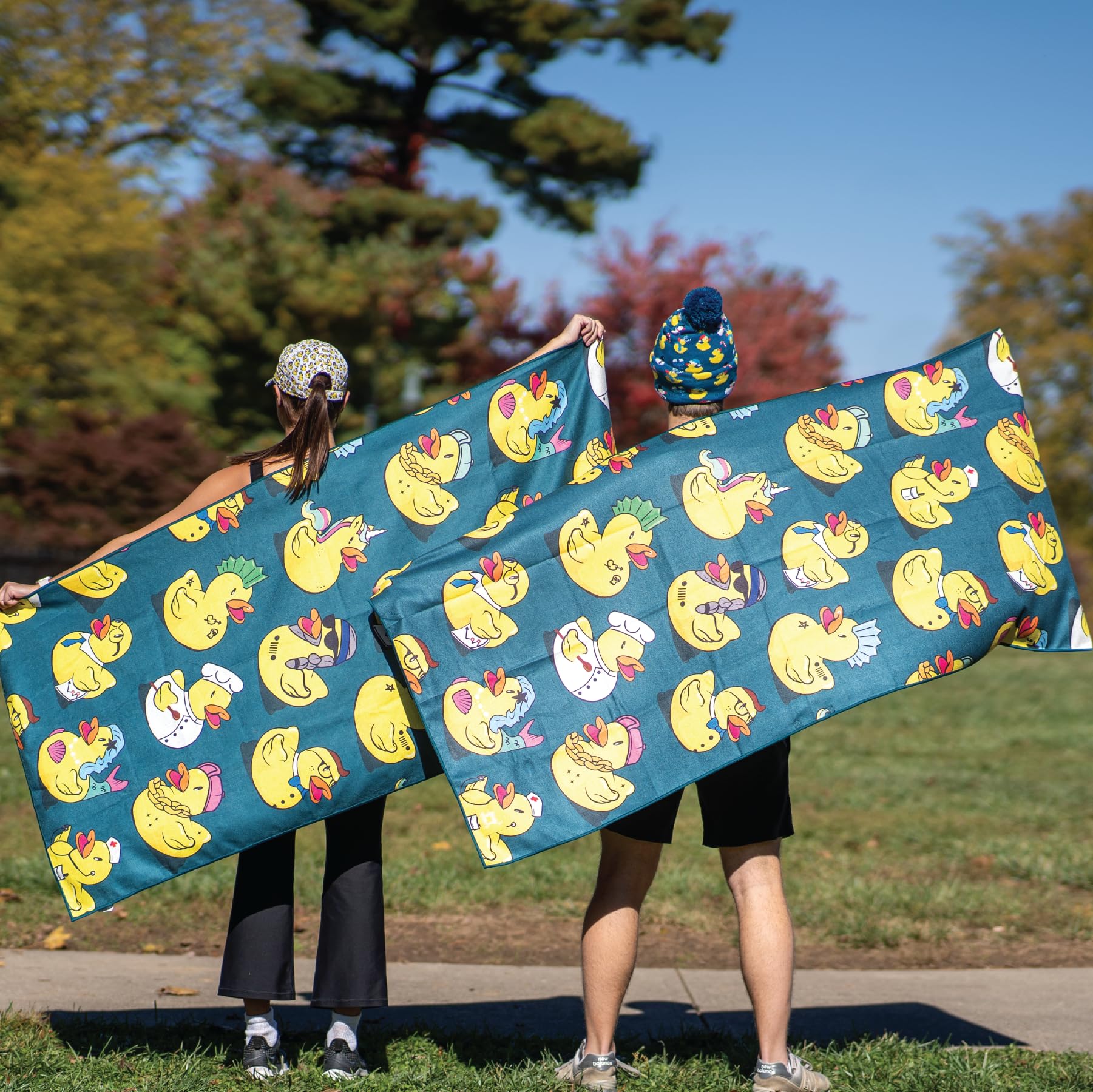 Sprints towel outdoorsy setup shows versatile use at beach, gym, or yoga.