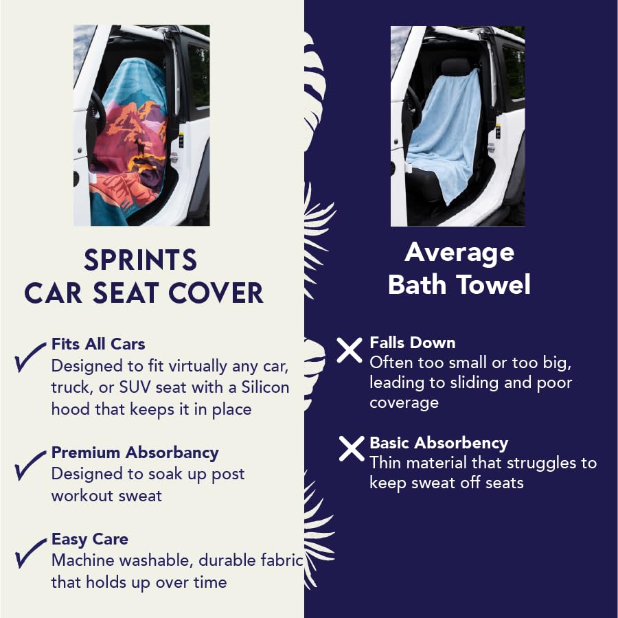 Sprints towel top pocket shown for convenient storage during workouts.