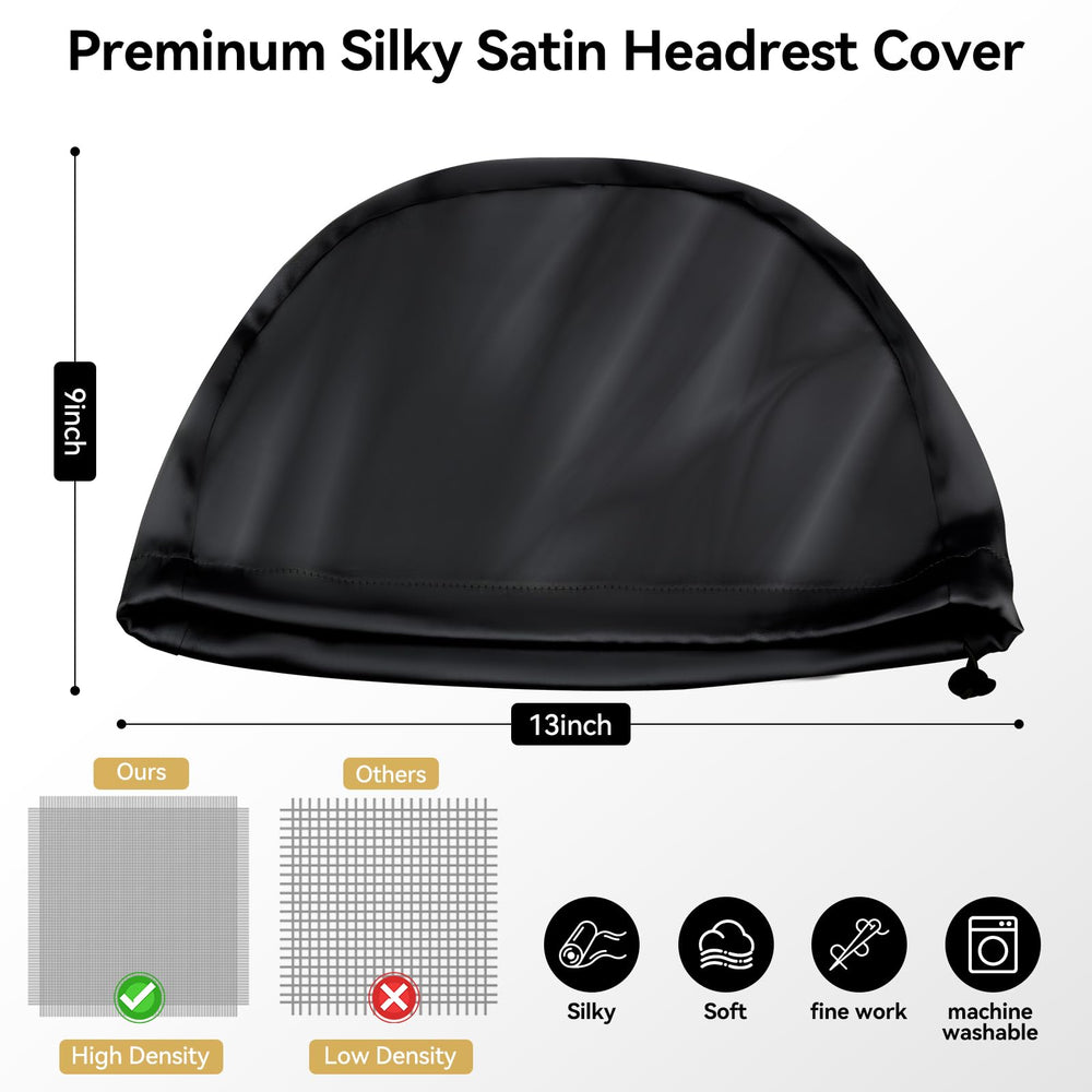 Sprouterie universal-fit headrest cover with elastic for quick installation.