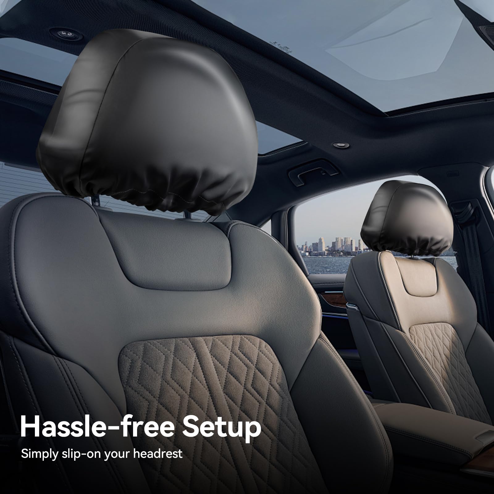 Sprouterie washable headrest cover preserves color and resists stains.