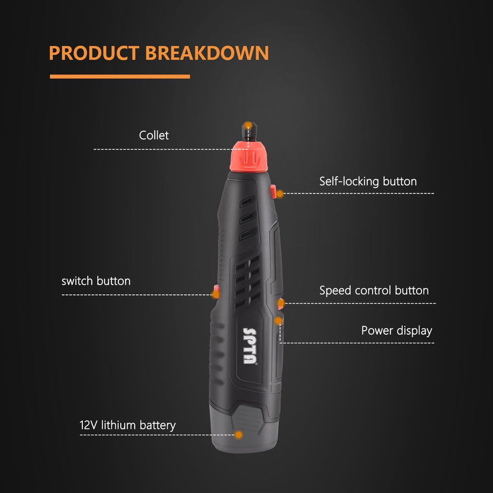 SPTA 12V Li-ion battery detail polisher powering long sessions for car detailing