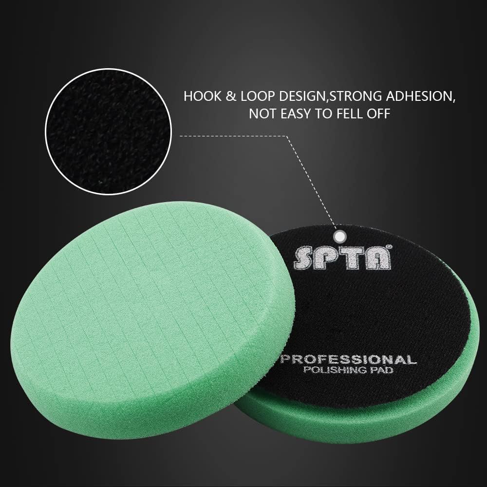 5.5 inch diameter pad shown with backing plate in a workshop.