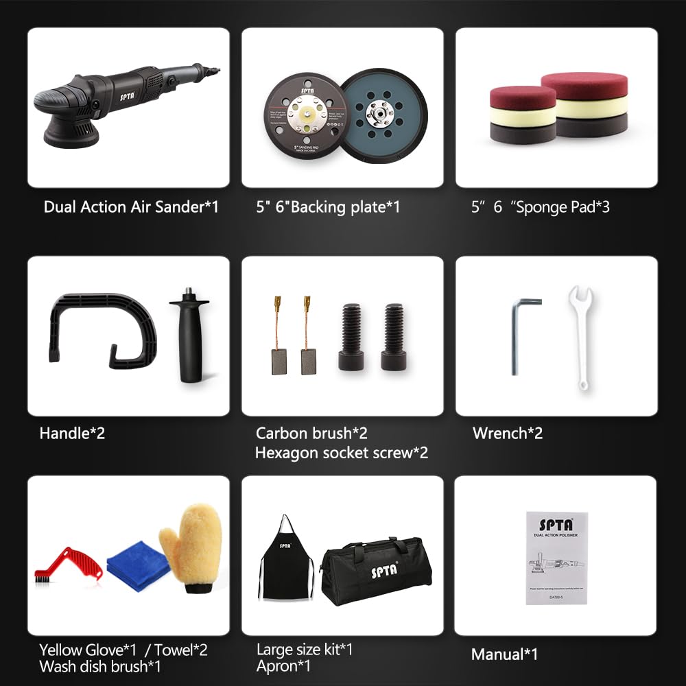 SPTA 5-inch polishing pads kit enhances finish during waxing and polishing