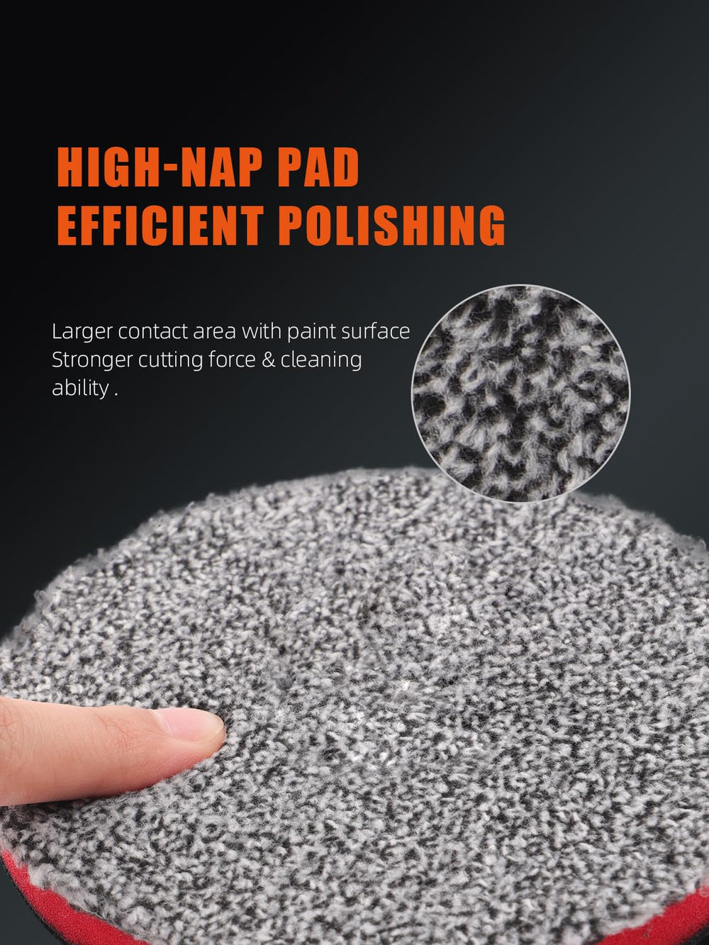 SPTA 5-inch pad back view with Velcro for easy attachment
