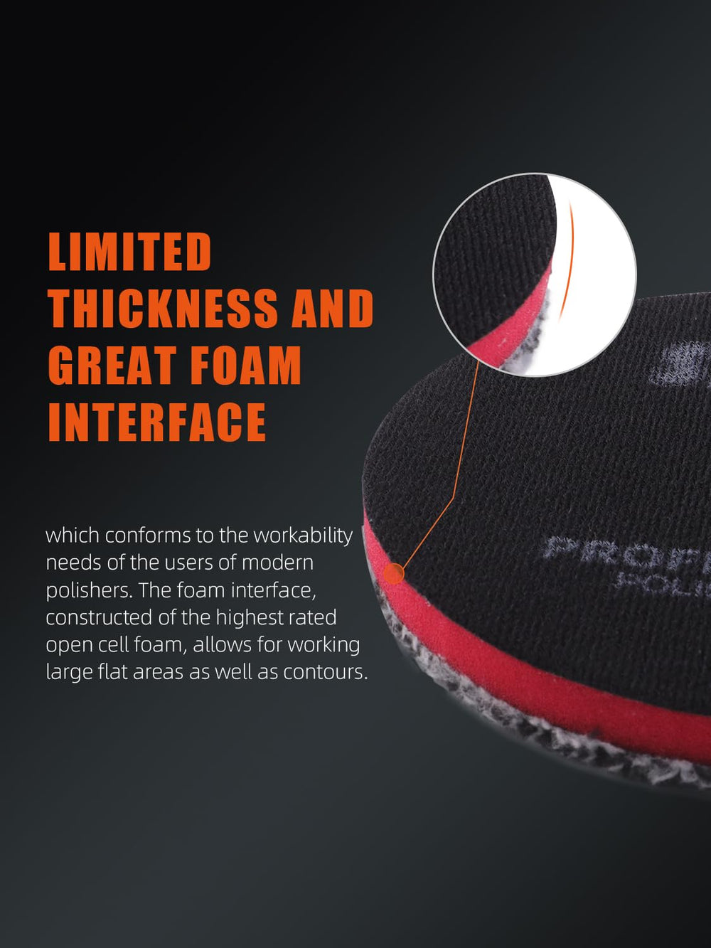 SPTA 5-inch cutting pad side view highlights durable construction and compatibility