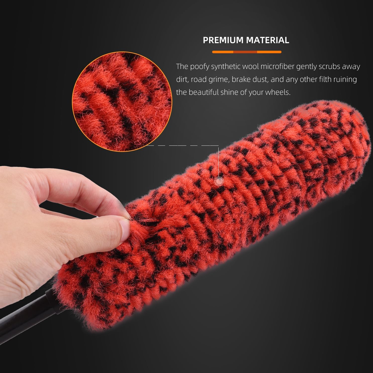 Soft microfiber minimizes risk to delicate rim finishes