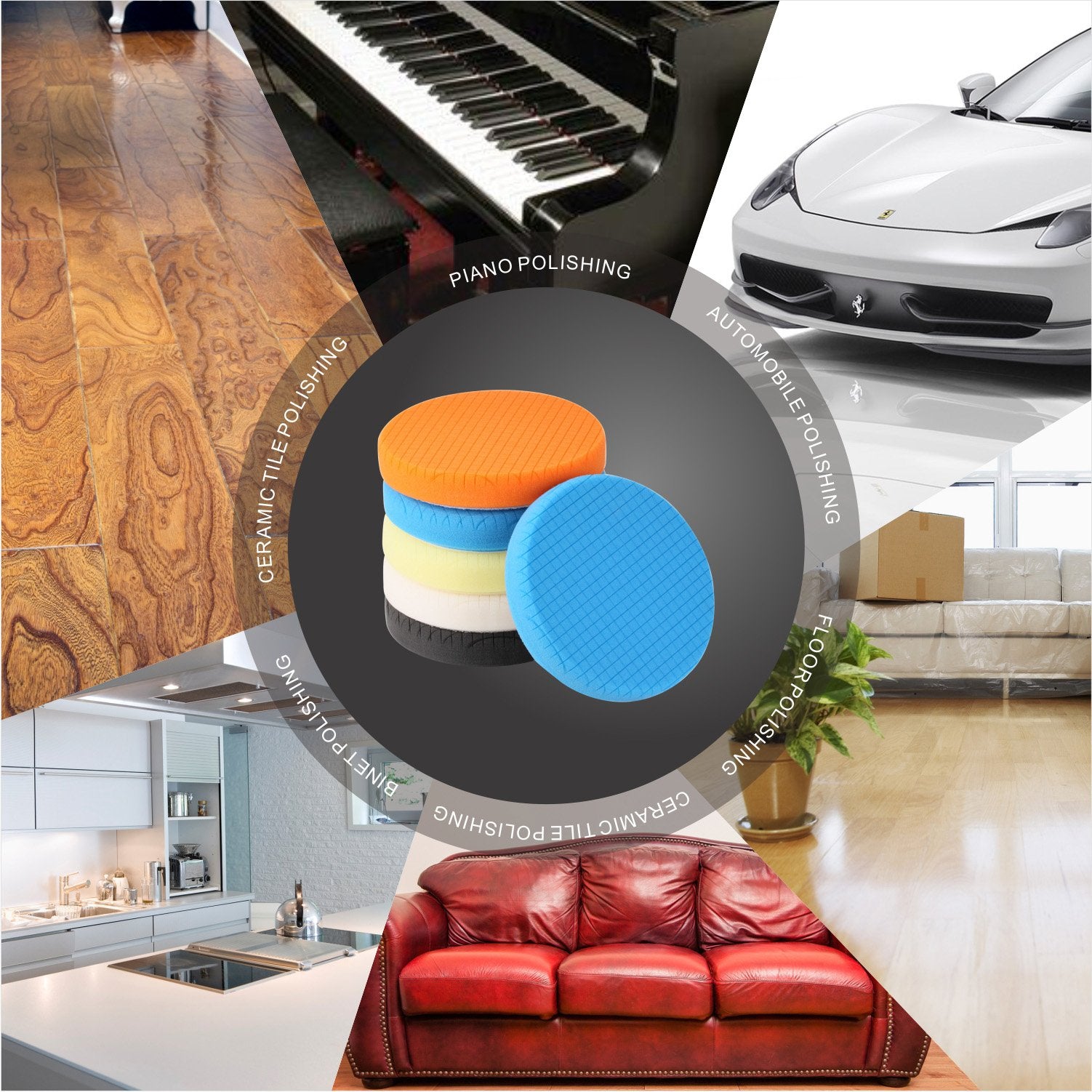 SPTA easy-to-use pad set with hook-and-loop backing for quick changes