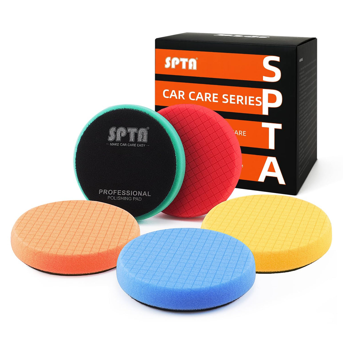 SPTA T120 heavy-cut pad removes deep scratches on car finishes