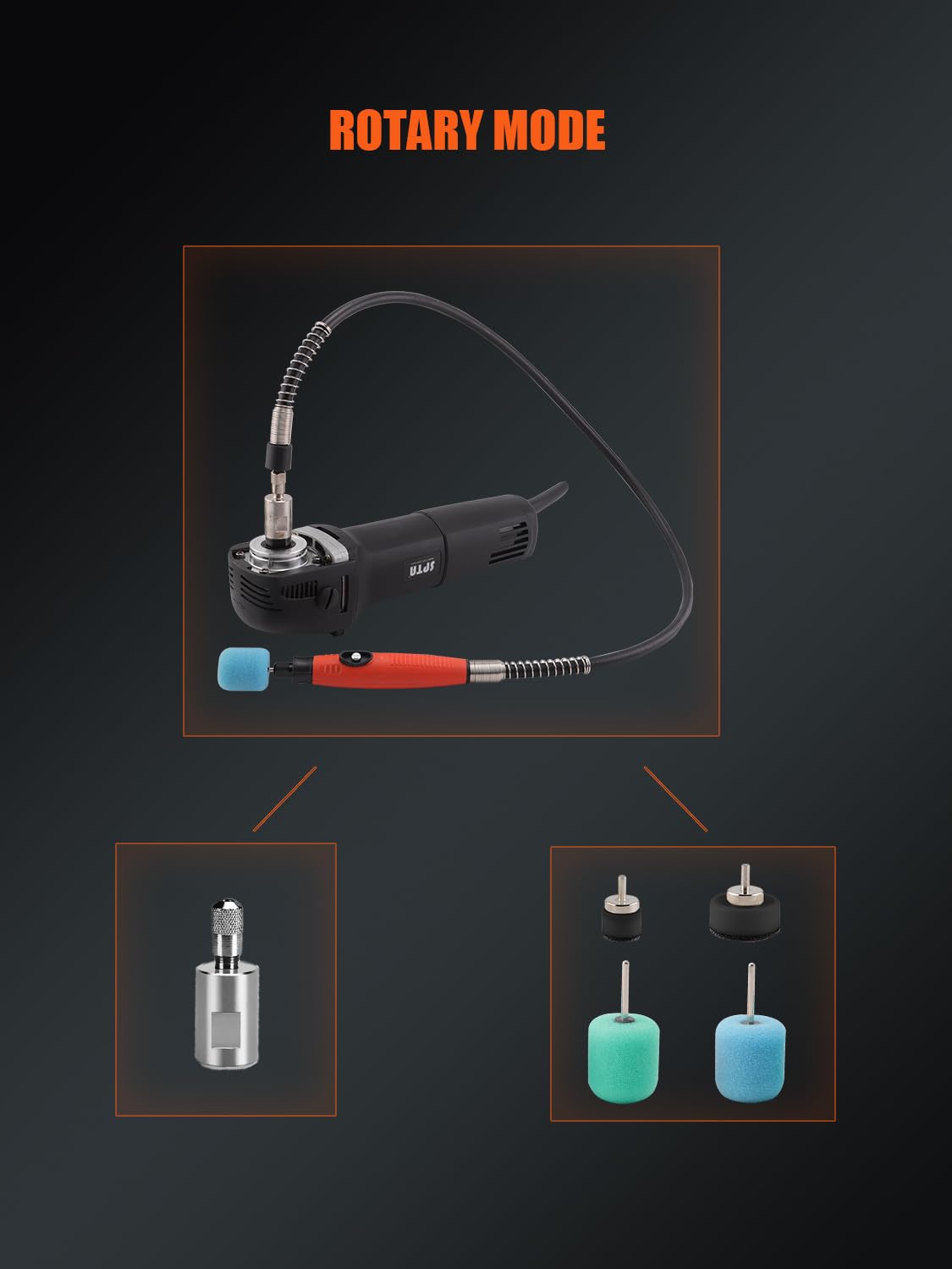 SPTA kit includes 5/8" and M14 chucks for tool compatibility