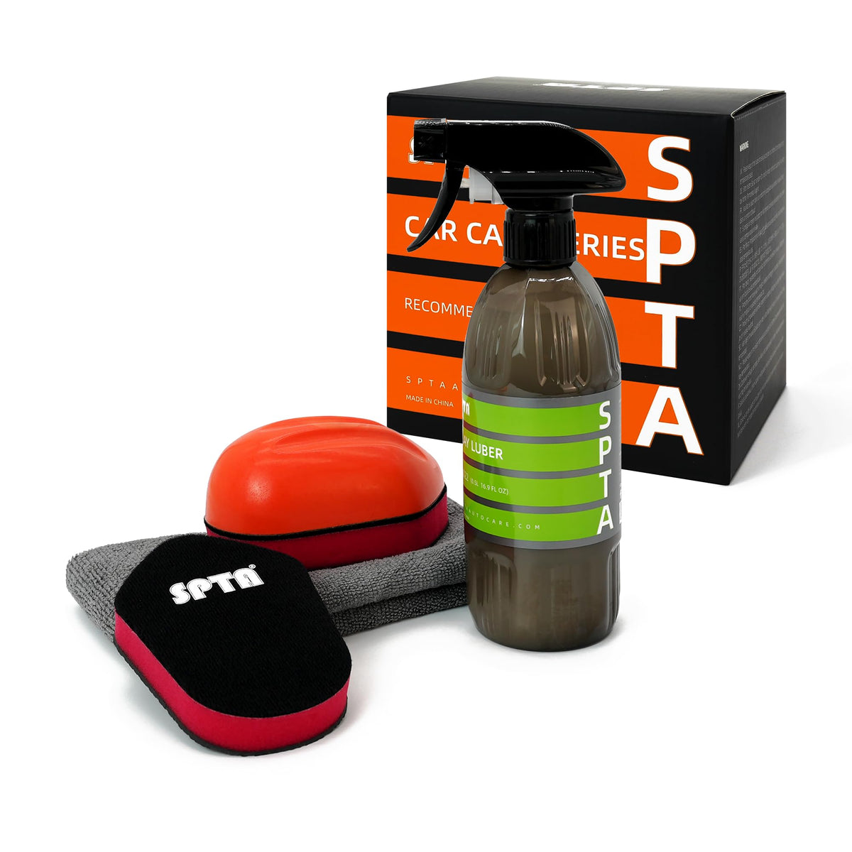 SPTA Clay Block 3-piece detailing kit removes stubborn dirt from paint surfaces.