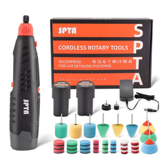 SPTA cordless rotary tool kit 36-pcs for versatile buffing and polishing at home