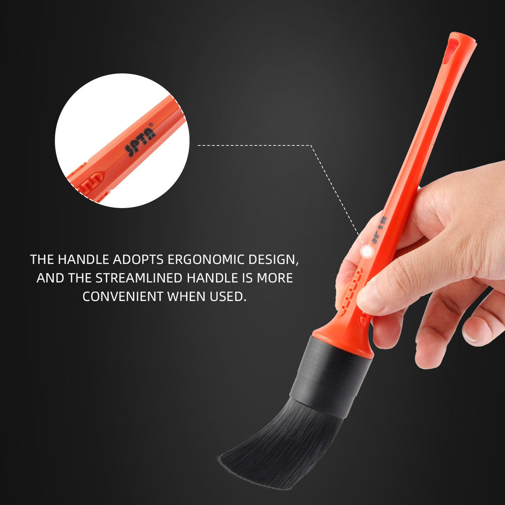 SPTA detailing brush with soft bristles protects surfaces during cleaning.