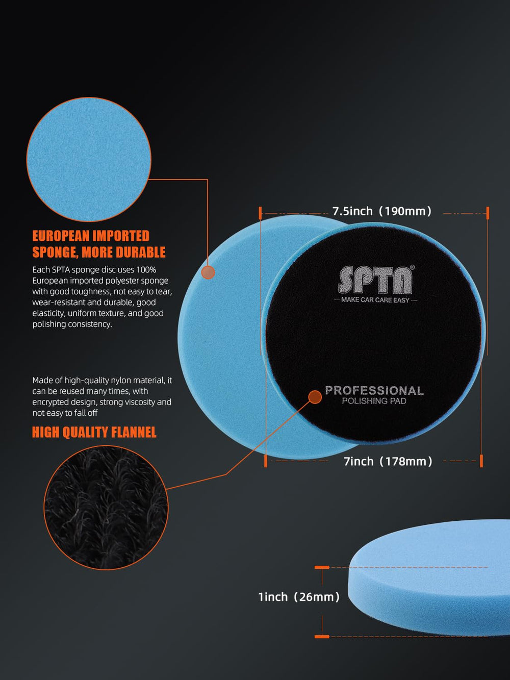 SPTA different hardness foam pads ensure controlled pressure for varied finishes