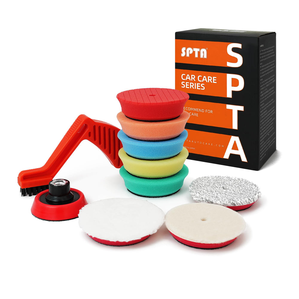 SPTA drill polishing kit foam pad set for car polishing and wax application