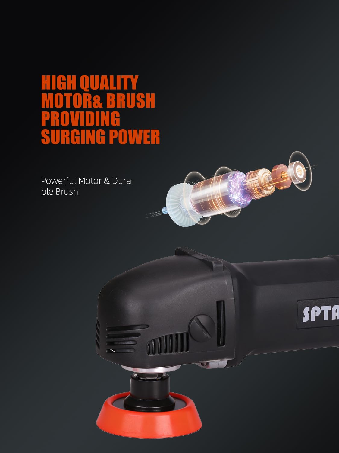 SPTA ergonomic grip and thumb switch for comfortable, fatigue-free sessions.