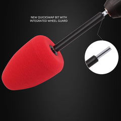 SPTA foam sponge buffing pad contouring to curved wheel surfaces