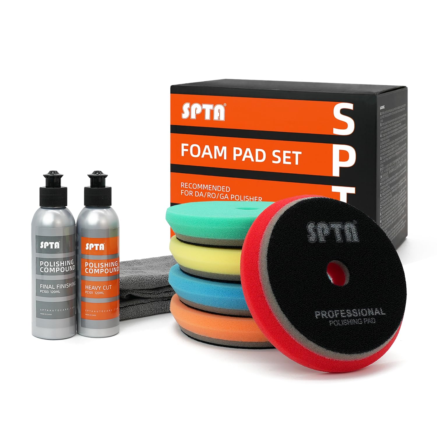 SPTA HD buffing pad 5in front view for smooth polishing with DA polisher