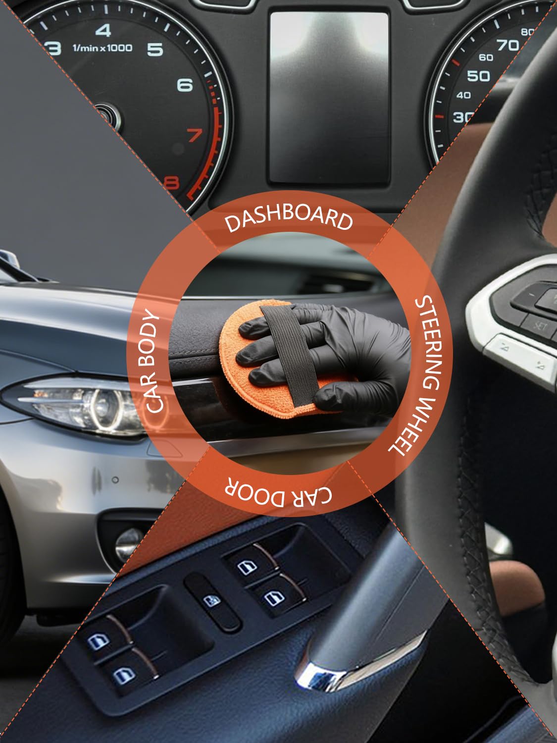 SPTA leather cleaning pad for gentle interior maintenance.