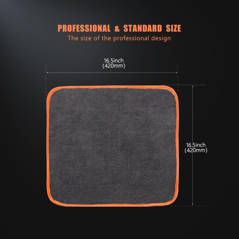 SPTA microfiber car drying towel soft touch gray gentle on surfaces.