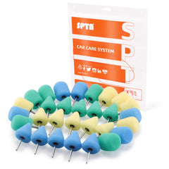 SPTA mini buffing pads cone-heavy green for deep-cut polishing in tight areas