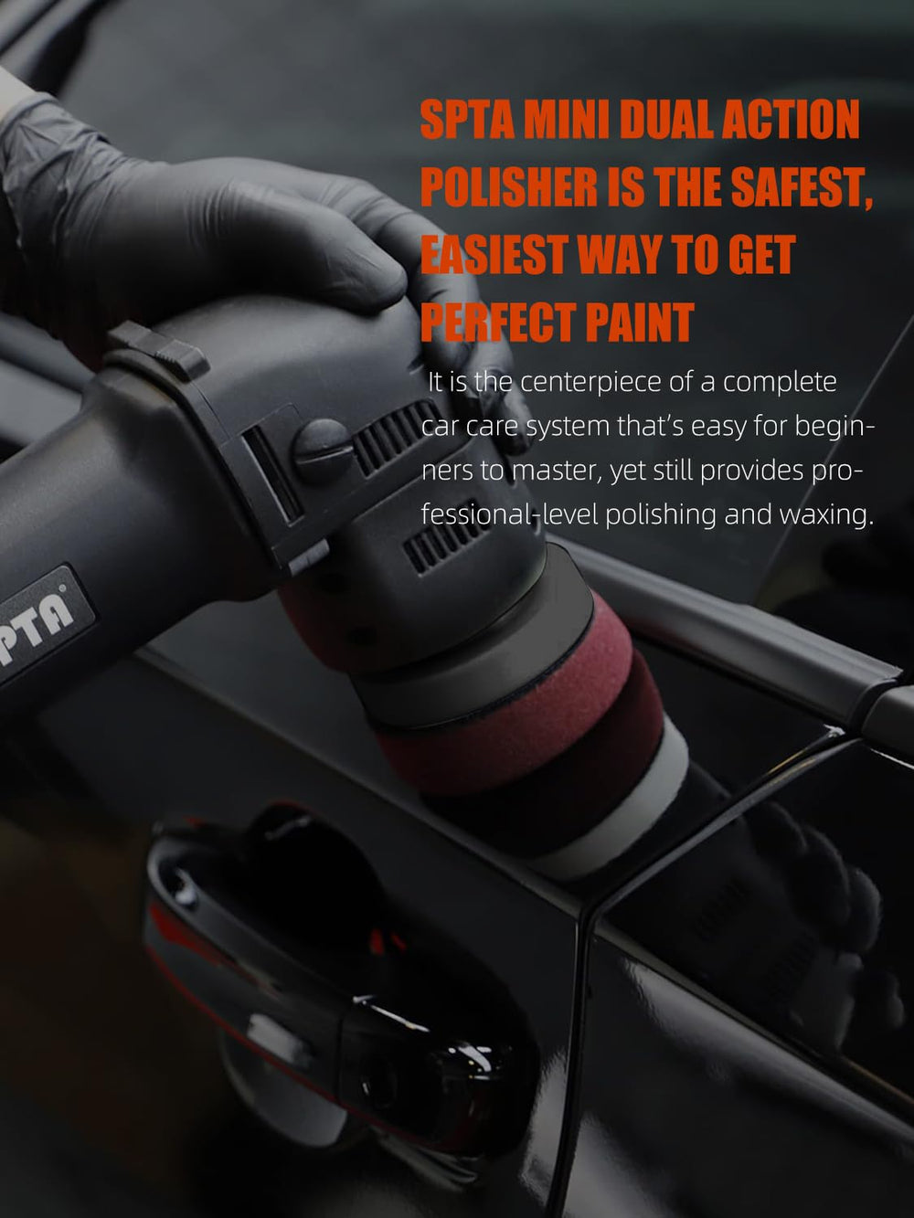 SPTA backing pad and cleaning brush support steady polishing results.