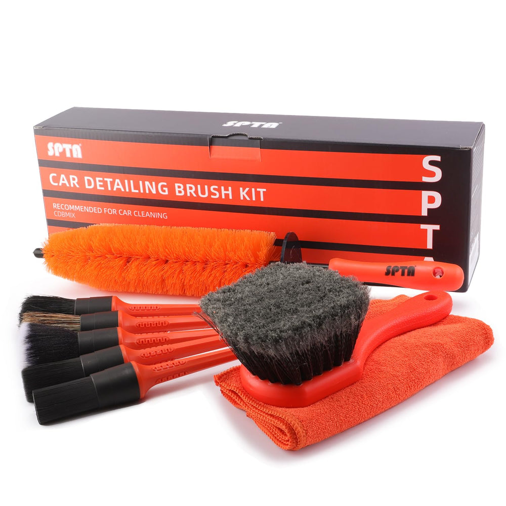 SPTA multi-surface brushes protect rims while removing brake dust.