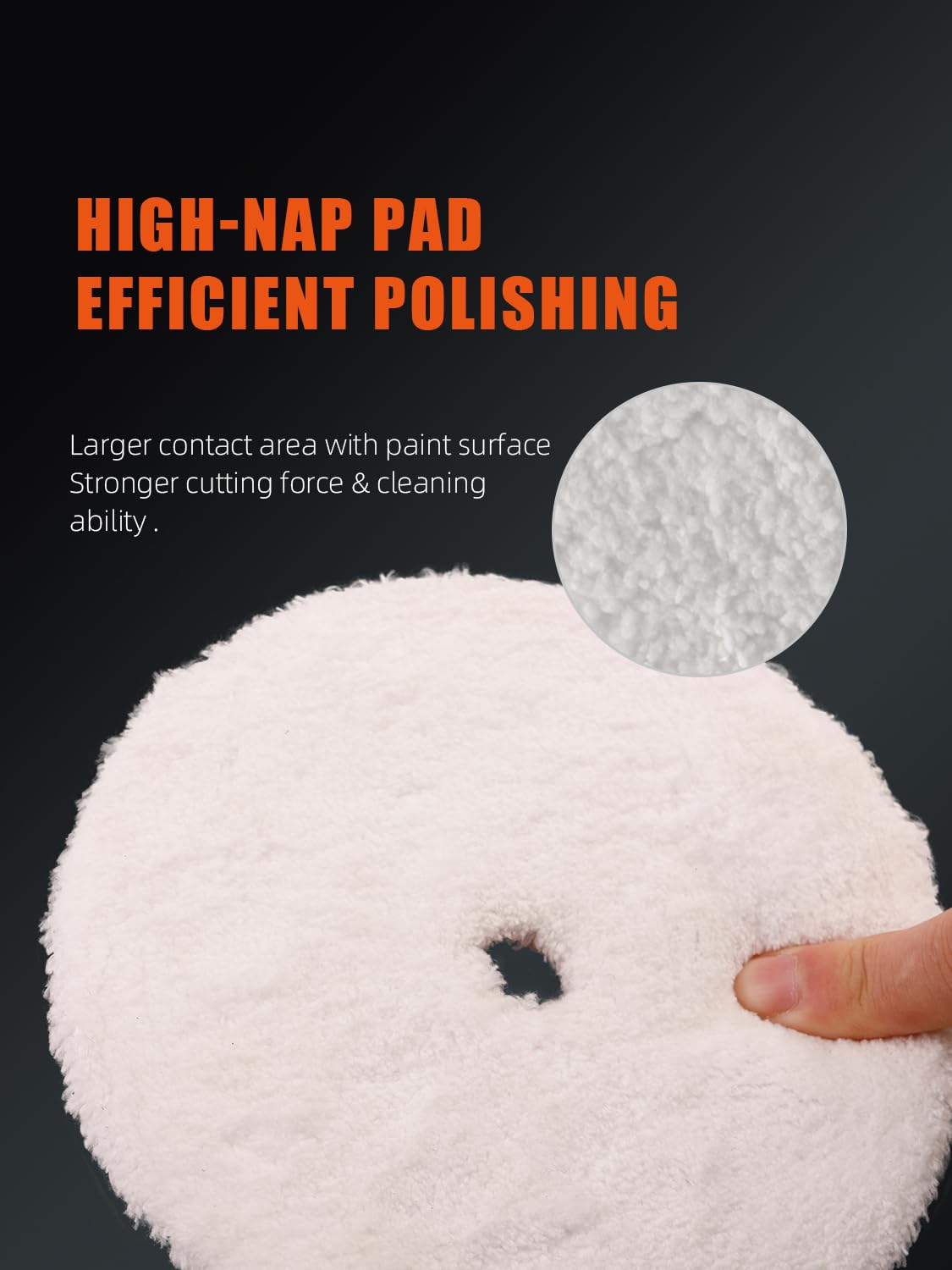 SPTA pad side view highlighting thickened sponge for cushioned polishing.